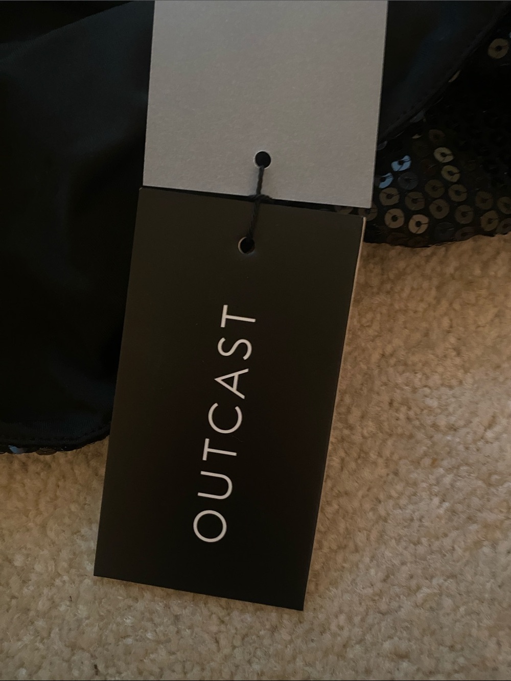 Outcast NWT size XS IVs black sequin mini dress - Picture 7 of 8